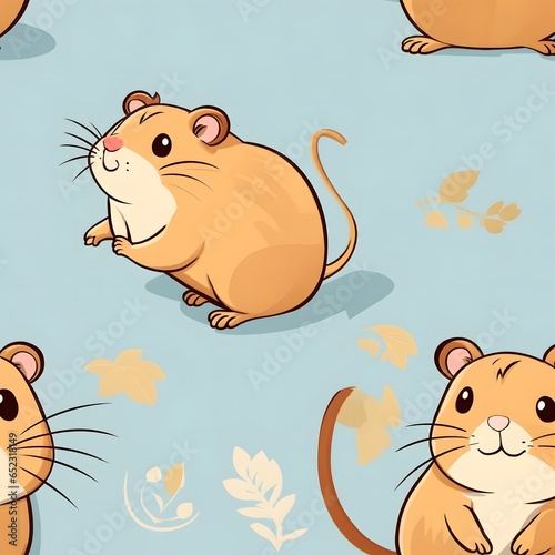 Gerbil illustration AI Generative photo