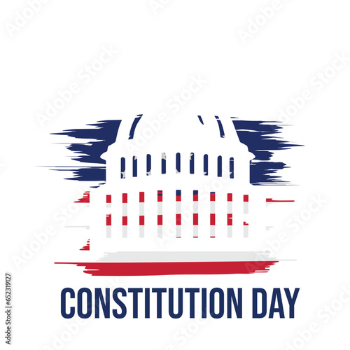 Happy constitution day united states vector illustration with american waving flag background