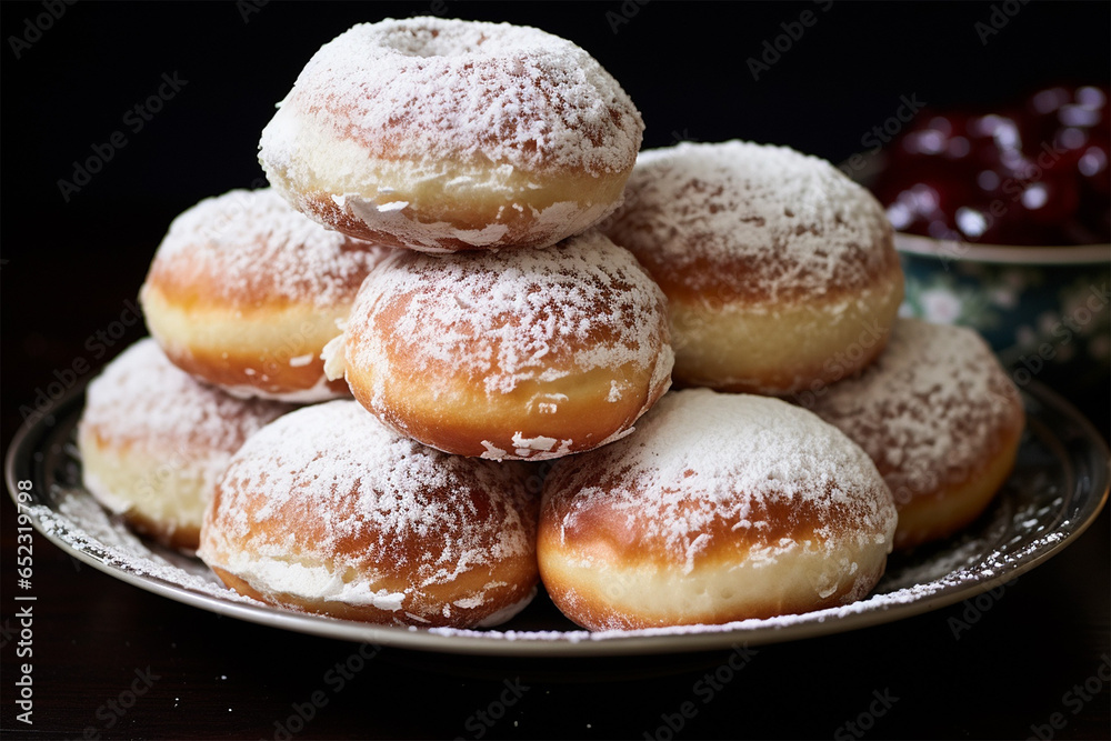 a lot of Krapfen on a plate