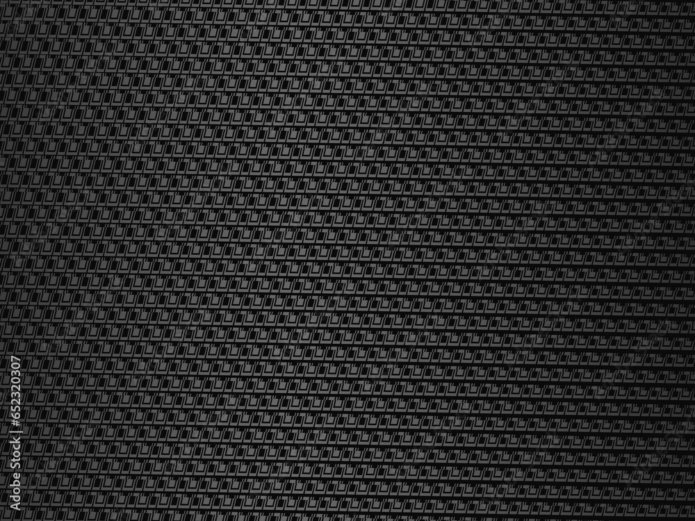 Black metal texture steel background. Perforated metal sheet.