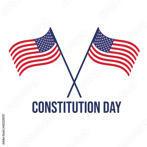 Happy constitution day united states vector illustration with american waving flag background