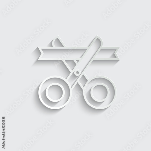 scissors cut ribbon icon vector
