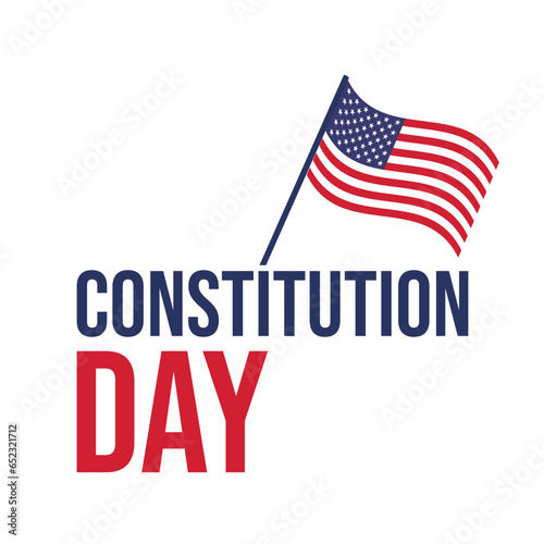 Happy constitution day united states vector illustration with american waving flag background