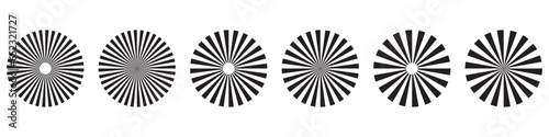 Rays icon set Sunburst element radial stripes set.