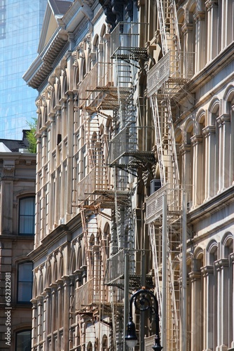 SoHo neighborhood in New York. Old architecture of Broome Street. photo