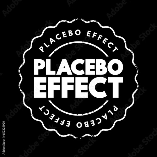 Placebo Effect - when a person's physical or mental health appears to improve after taking a placebo or 'dummy' treatment, text concept stamp
