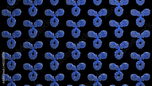3D rendering of an antibody, antibodies pattern, IgG, scientific accurate, immune system, isolated, immunoglobuline, molecular, medical illustration,  (ID: 652326518)