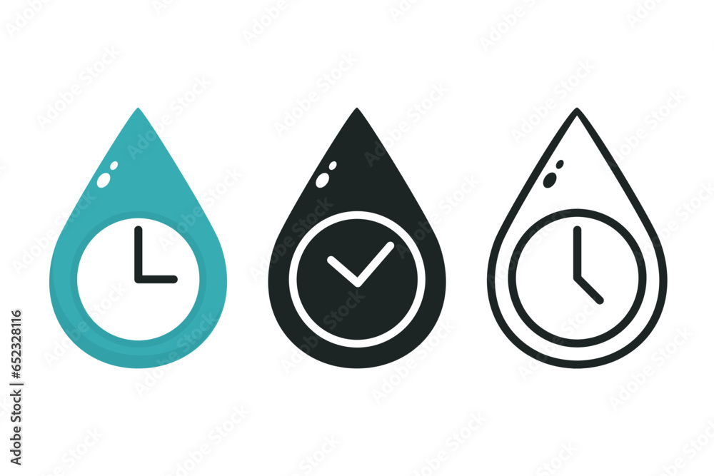 Water time icon. Illustration vector