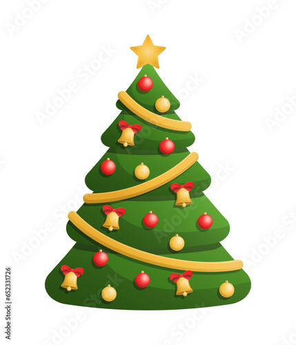 Vector Christmas tree isolated on white background