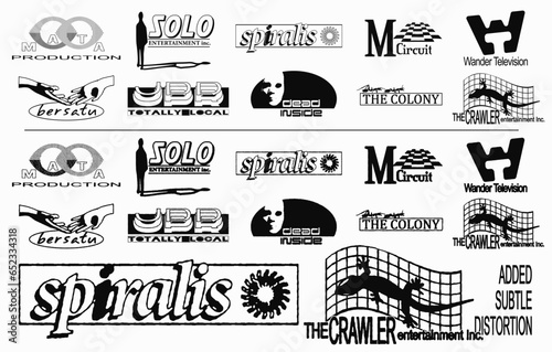 fake logo collection. retro nostalgia logo designs vector.