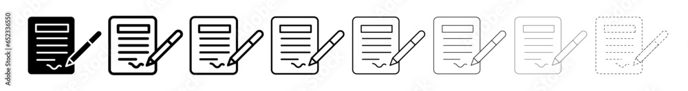 Set of Contract different line shapes, thin line design vector illustration Set of Contract different line shapes, thin line design vector illustration