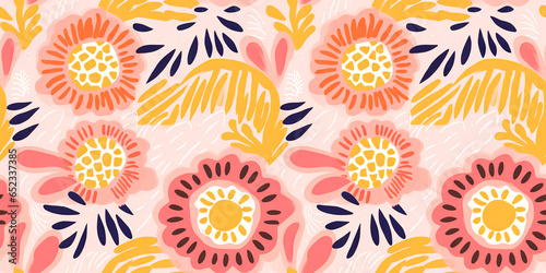 summer seamless pattern tile background wallpaper colorful - good for tapestry, cloth, fabric printing 