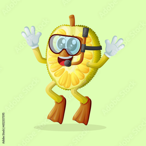 jackfruit character snorkeling