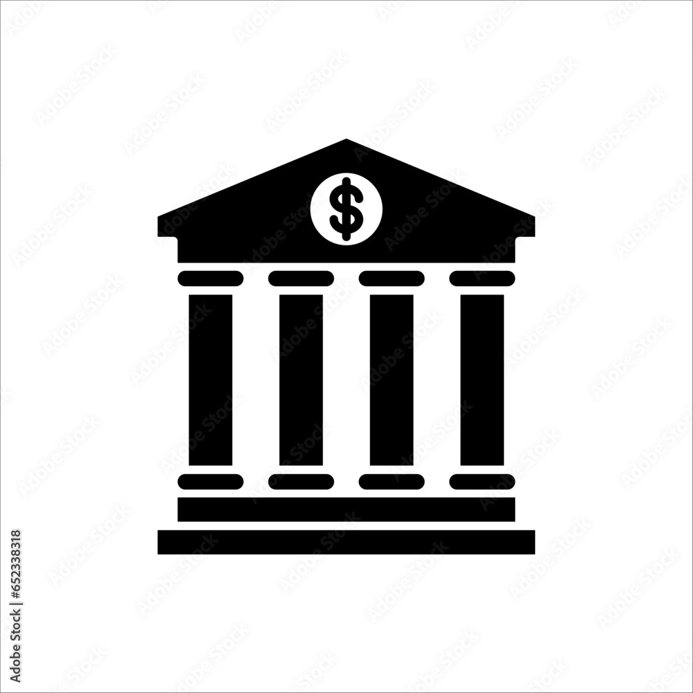 Bank building, bank icon, vector illustration on white background Bank building, bank icon, vector illustration on white background