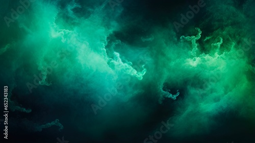 Shiny Blue Green Haze Texture with Mist and Steam Cloud on Fantasy Night Sky - Abstract Art Background with Glitter