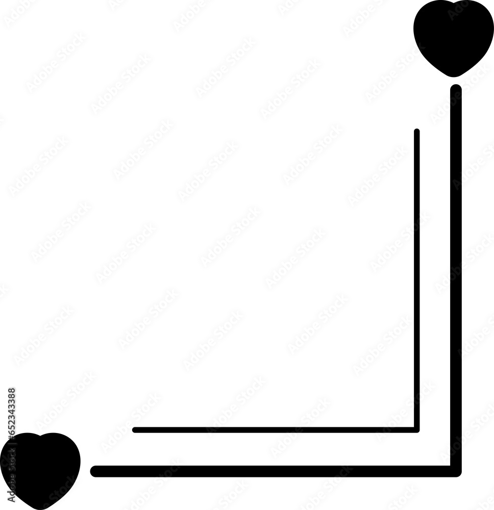 cute black and white line corner frame, border line decoration