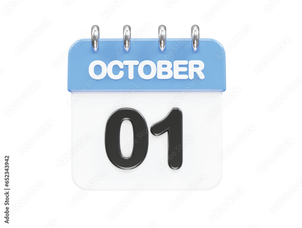 October month calendar icon 3d rendering illustration October month calendar icon 3d rendering illustration