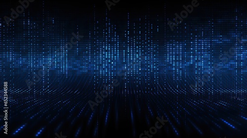  Blue Digital Binary Data On Computer Screen Background