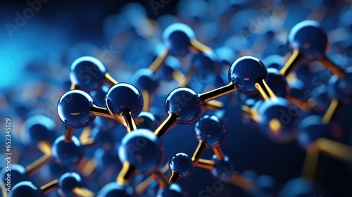 Abstract science background with atoms and molecules, illustration of molecular structure for backdrop