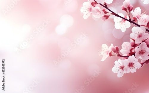 pink cherry blossom background spring season Generative AI