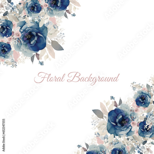 invitation wedding watercolor blue flower