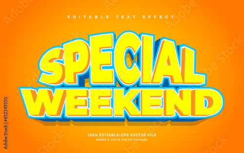 Special weekend editable text effect template