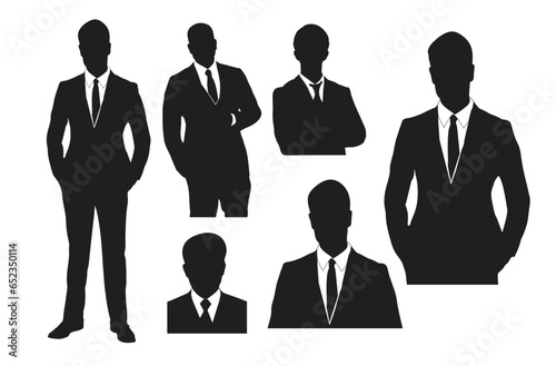 Businessman silhouette set collection and vector