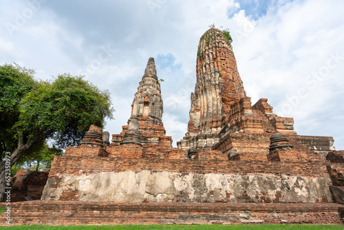 Asia thailand ayutthaya historical park. Image of pagoda in ayuthaya  Thailand.