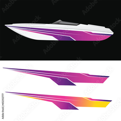 yacht wrapping sticker vector. modern yacht decal stickers