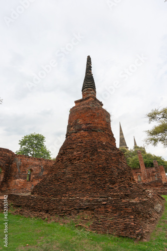 Asia thailand ayutthaya historical park. Image of pagoda in ayuthaya  Thailand.