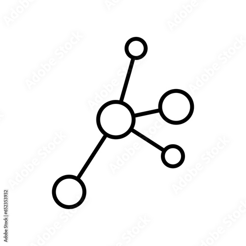 protein amino acid icon. Geometric chemistry Molecule . Science reaction. Proline Molecular structure. Carbon, nitrogen, oxygen atoms. line style vector illustration. design