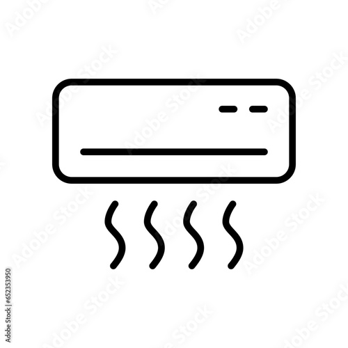 ac split control icon. air conditioner for cooling temperature wit wind or air flow to show cool and fresh. evaporator, wall-mounted. line style Vector illustration. Design