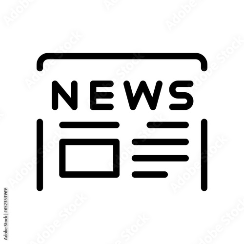 Article headline of newspaper icon. News paper or journal daily page file. Print media of journalism concept. Digital public information line Vector illustration. Design