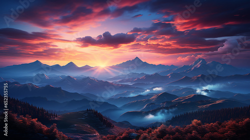 sunset over the mountains © Pramod