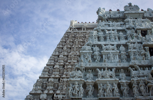 Two towers one after the other in Arulmigu Arunachaleswarar Temple, Tiruvannamalai which represent element of fire. photo