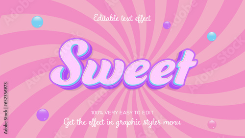 Wallpaper Mural Editable Text Effect Sweet candy pink, pastel colors, candy store concept, 3d, template,  Torontodigital.ca