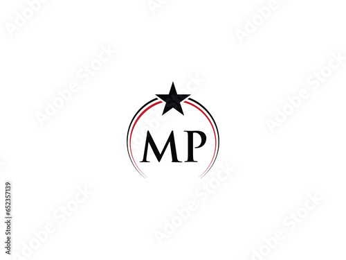 Creative Star MP Logo Icon, Unique Mp pm Luxury Letter Logo Icon Vector PNG