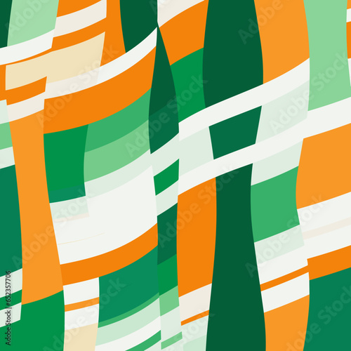 Irish flags pattern, background, hand-drawn cartoon flat art Illustrations in minimalist vector style