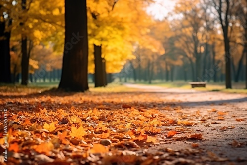 Golden autumn in the park, forest