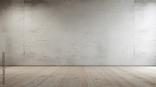 Empty room concrete wall and wooden floor, Interior background for the presentation. 