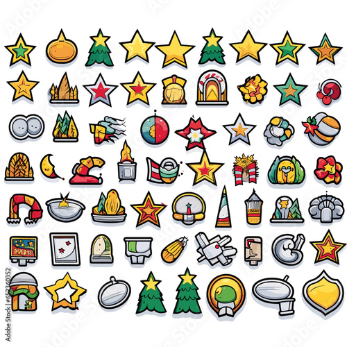 Christmas Vector Icon Sheet Illustrations for Xmas and New Year Graphic Resources Digital SVG Download
