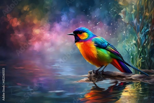 colorful bird on the branch