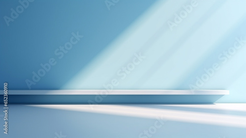 Wallpaper Mural blue background for product presentation with shadow and light from windows. Generative AI Torontodigital.ca