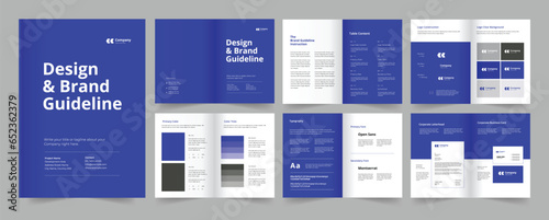 Brand Guideline, Design and Brand Guideline Layout, Brand Identity, A4 Brand Guideline Template, 12 Pages Brand Guidelines Design