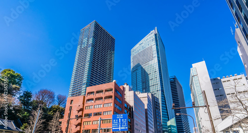 東京 虎ノ門の高層ビル群（Tokyo, Japan. Skyscrapers in Toranomon, Tokyo's business district） photo