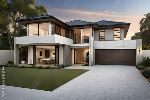 Front elevation of a large double storey home © Muhammad