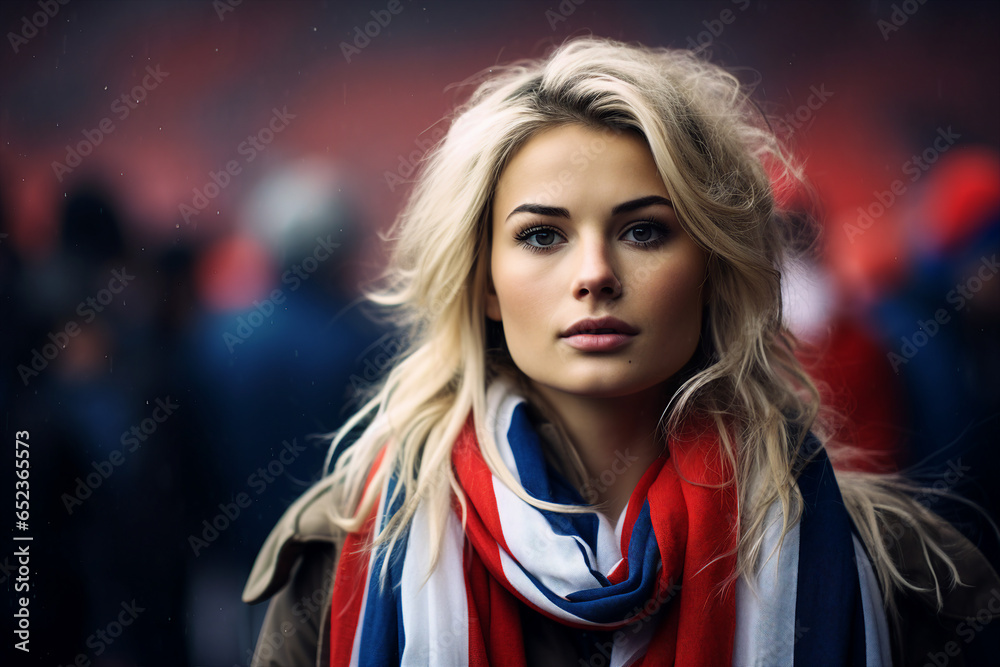 Naklejka premium Generative Ai picture of various fans are cheering in sports stadium