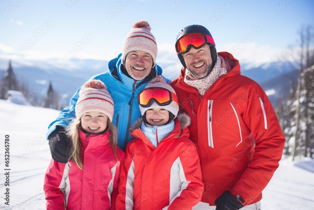 happy family having fun in winter