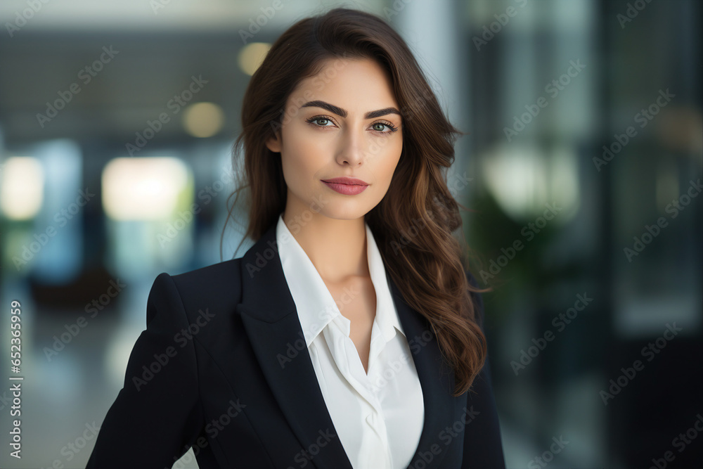 Generative AI picture portrait of amazing gorgeous office worker young woman Generative AI picture portrait of amazing gorgeous office worker young woman