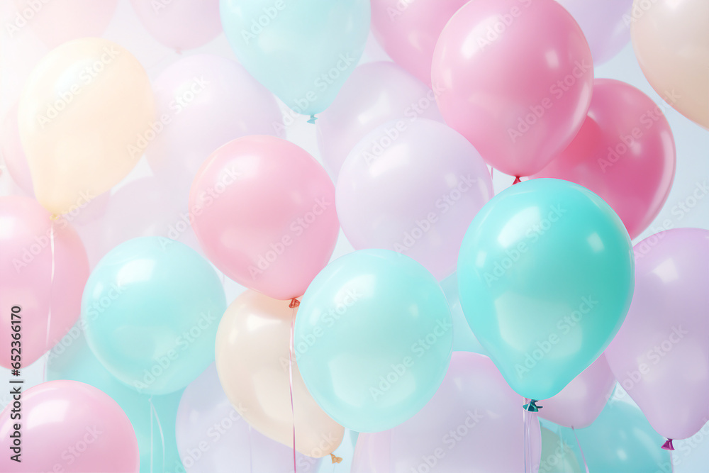 Generative AI picture Happy birthday cake candles balloons confetti abstract background Generative AI picture Happy birthday cake candles balloons confetti abstract background